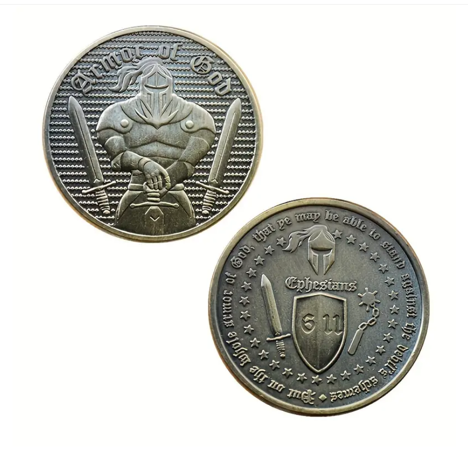 Bronze Armor Warriors Metal Collectible Coin - Full Armor Of God Challenge Coin Ephesians 6:11