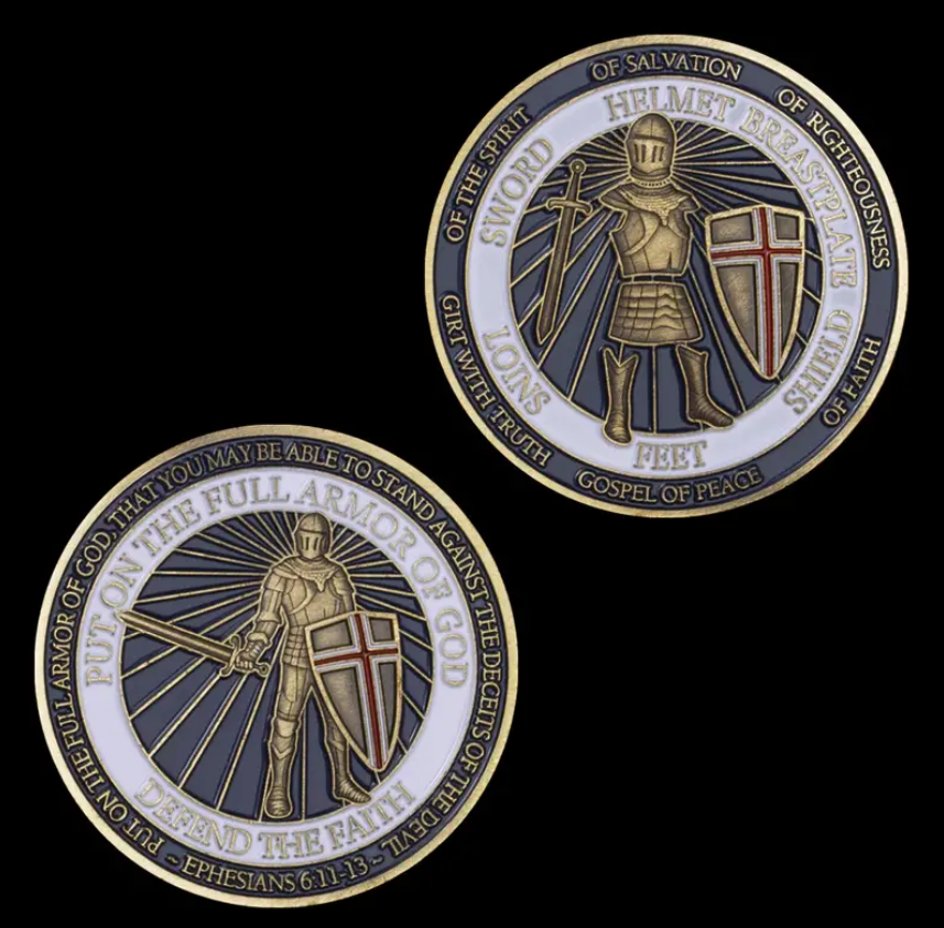 Put On The Full Armor Of God Challenge Coin - Christian Defend The Faith Commemorative Coin