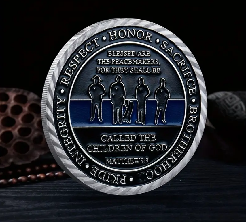 Police Challenge Coin - Blessed are the peacemakers