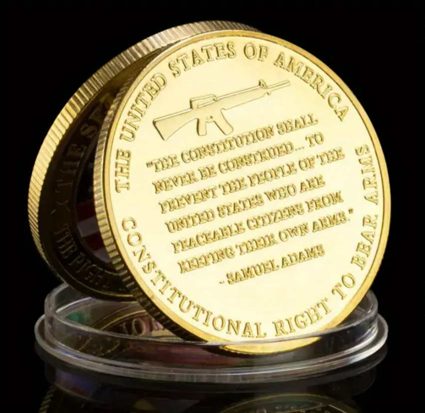 The Second Amendment Souvenir: The Right to Keep and Bear Arms Gun Coin Challenge Commemorative Coin