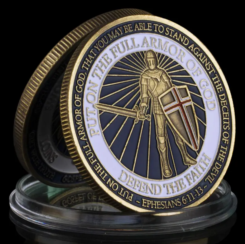 Put On The Full Armor Of God Challenge Coin - Christian Defend The Faith Commemorative Coin