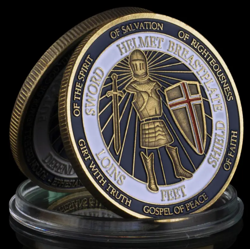 Put On The Full Armor Of God Challenge Coin - Christian Defend The Faith Commemorative Coin