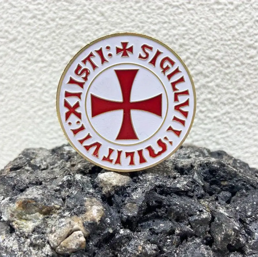 Knights Templar Soldier Silvery Gift Challenge Coin