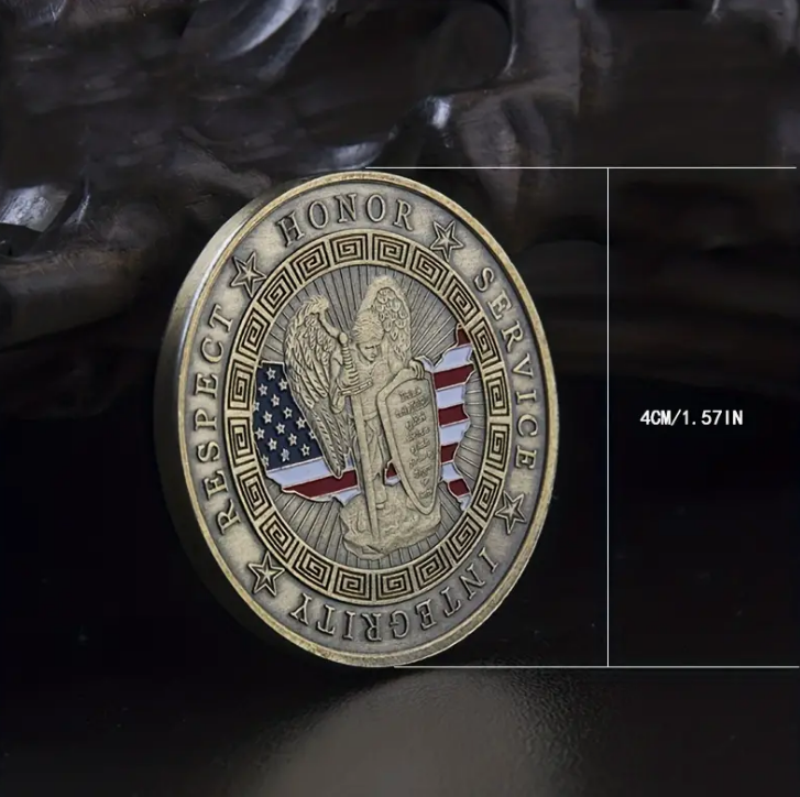 Thin Blue Line St. Michael Police Officers Challenge Coin - "Make No Mistake" Motto