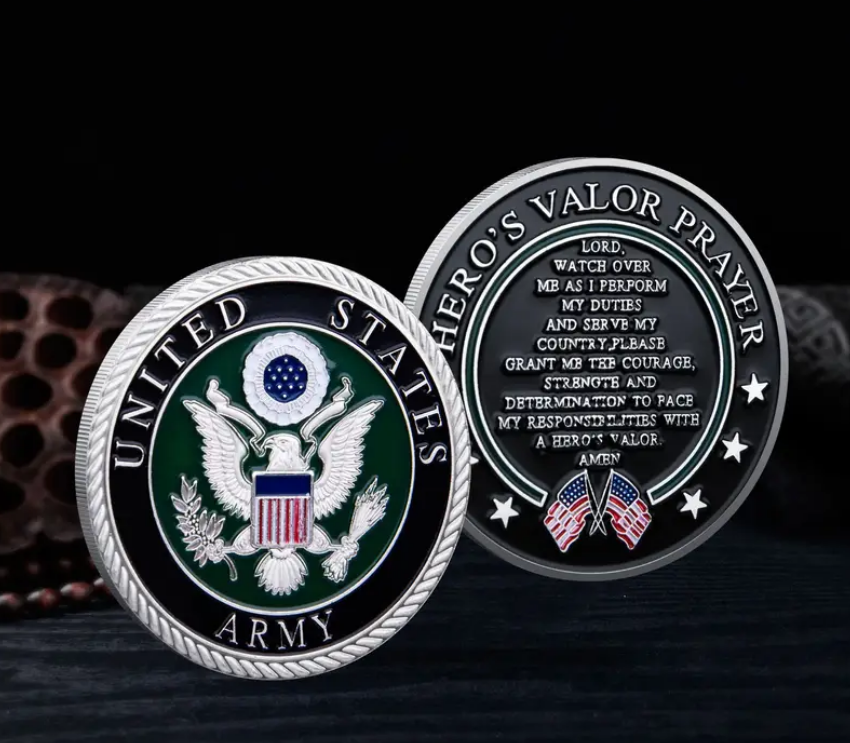 United States Army Hero's Valor Prayer Challenge Coin