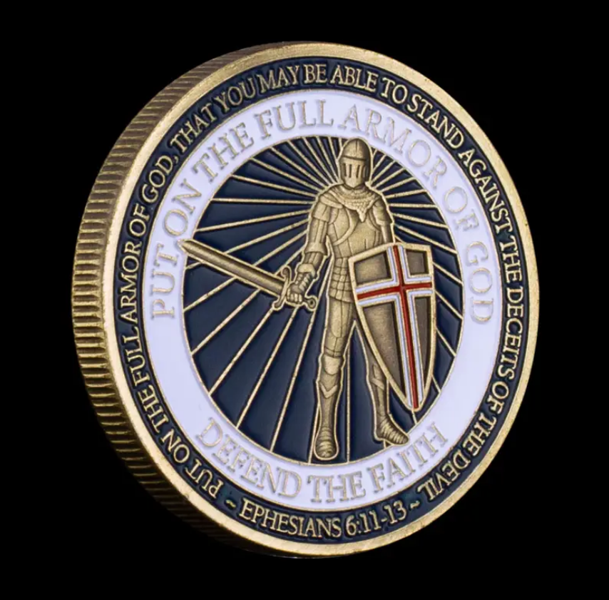 Put On The Full Armor Of God Challenge Coin - Christian Defend The Faith Commemorative Coin