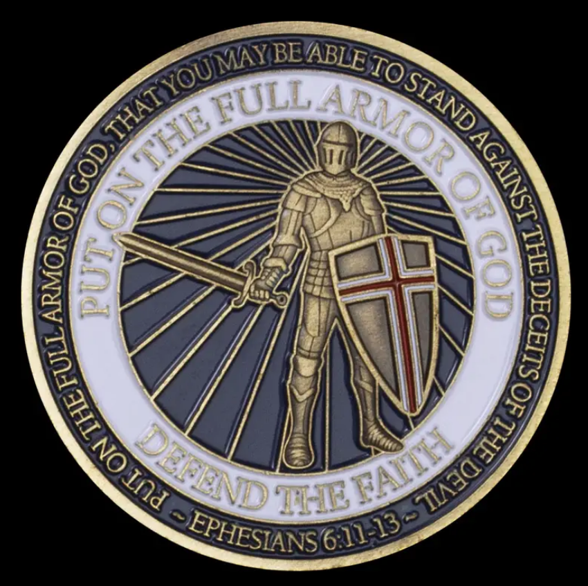 Put On The Full Armor Of God Challenge Coin - Christian Defend The Faith Commemorative Coin