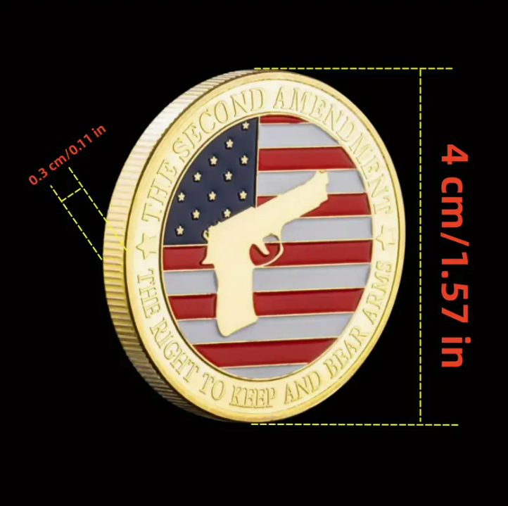 The Second Amendment Souvenir: The Right to Keep and Bear Arms Gun Coin Challenge Commemorative Coin
