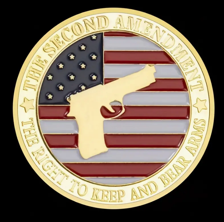 The Second Amendment Souvenir: The Right to Keep and Bear Arms Gun Coin Challenge Commemorative Coin